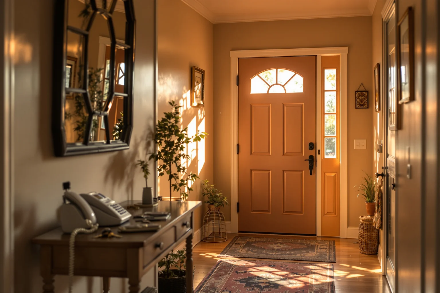 A bright Michigan home entryway